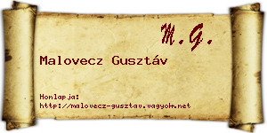 Malovecz Gusztáv névjegykártya