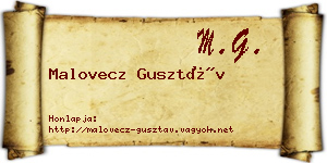 Malovecz Gusztáv névjegykártya