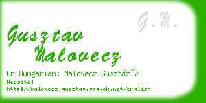 gusztav malovecz business card